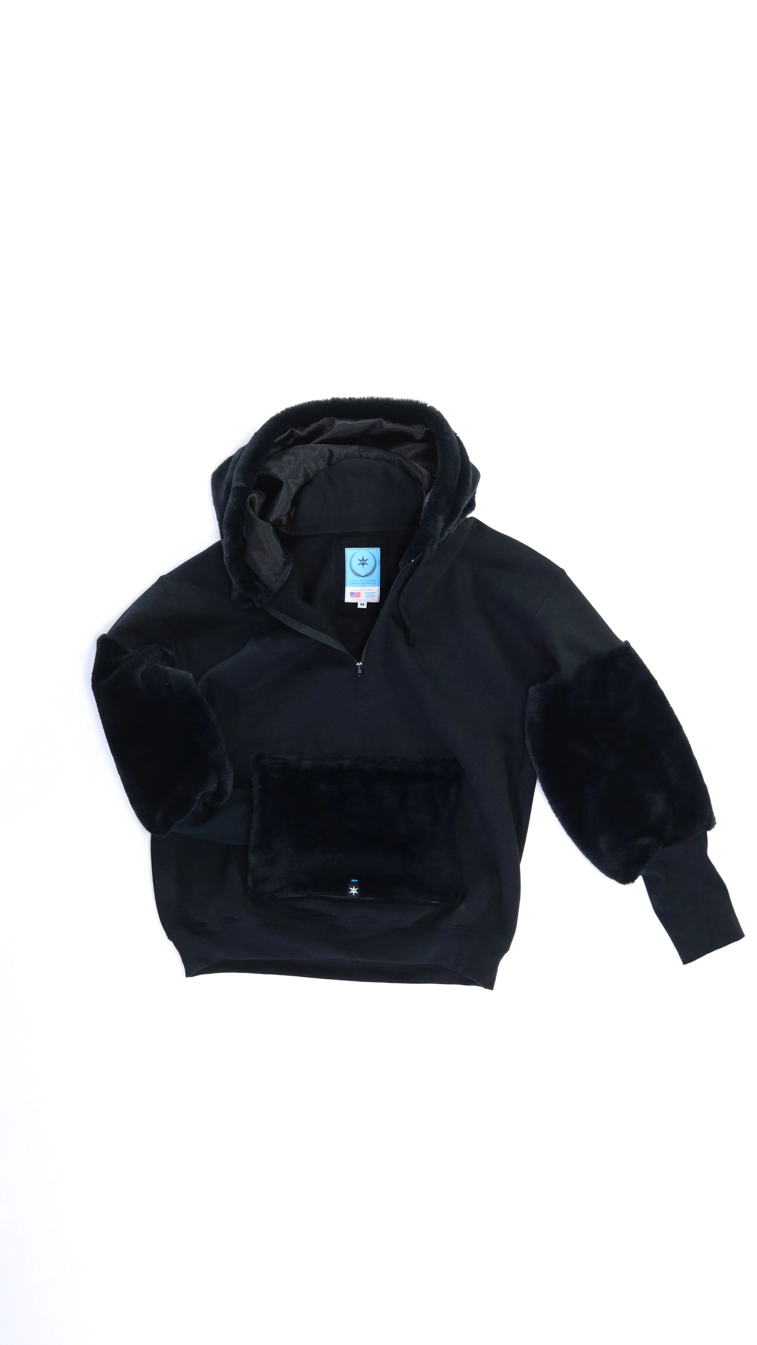 トップス 9/S PROJECT FUR ZIP HOODIE - BLACK FUR ZIP HOODIE - BLACK 9/S PROJECT Ninth Hall Fundamentals